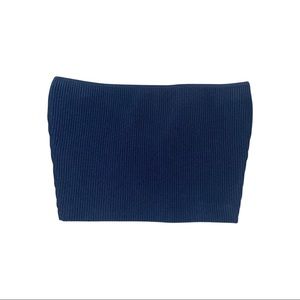 Navy Blue Strapless Top (aritzia babaton)